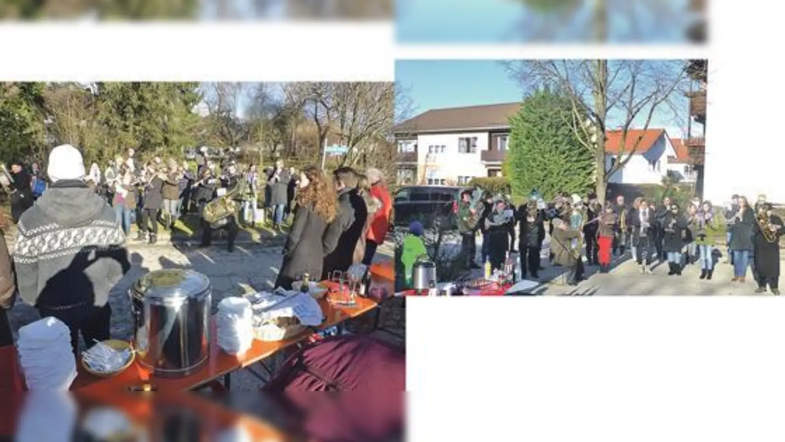 Bei strahlendem Sonnenschein gab die Musikkapelle Gelting mehrere Standkonzerte in der Umgebung.	 (Fotos: Verein)