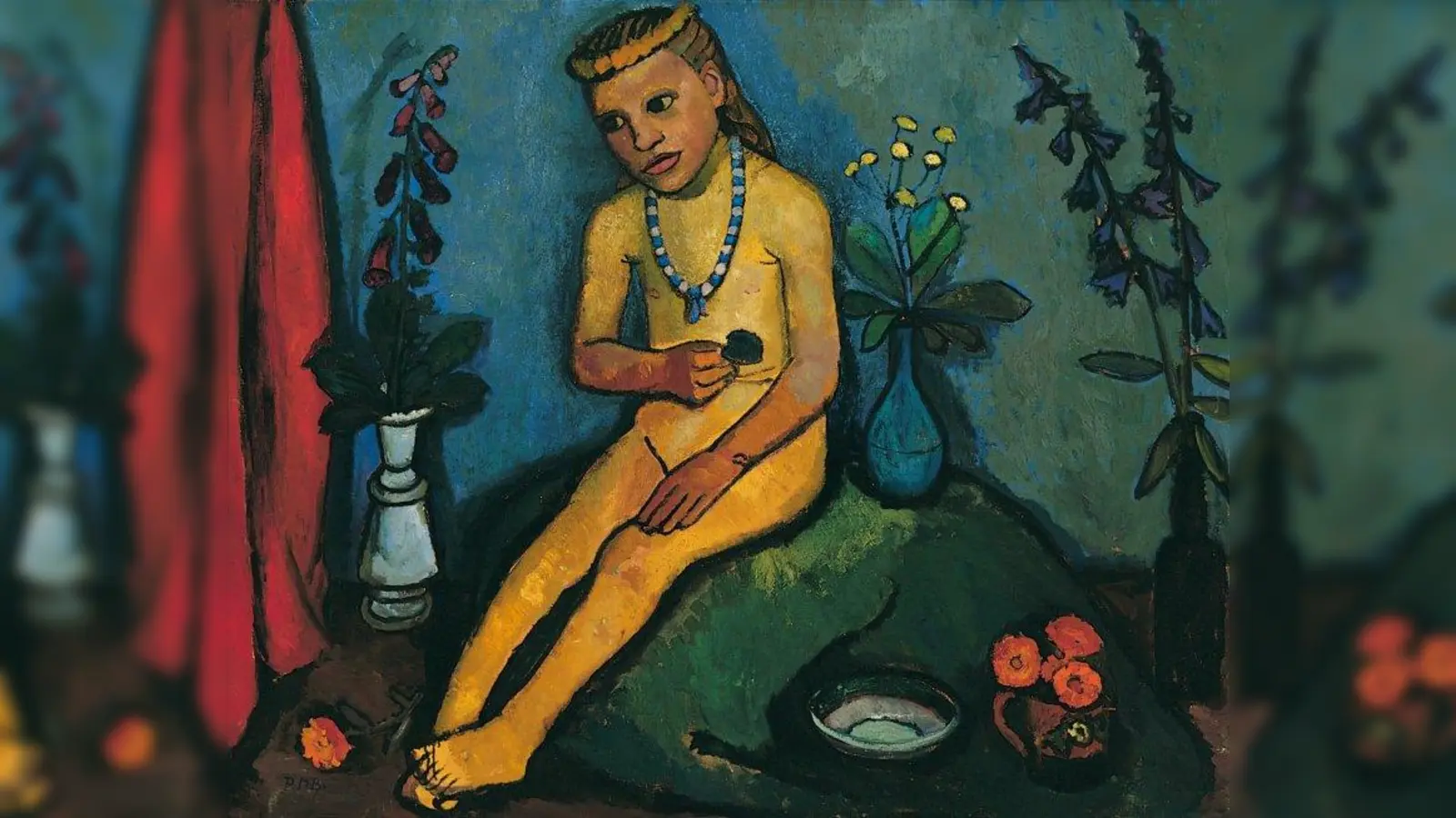 Mädchenakt mit Blumenvasen (1907). (Foto: Von der Heydt-Museum Wuppertal)