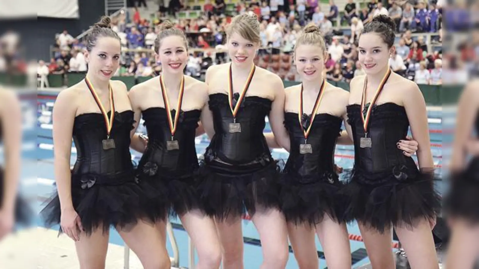 Aus den »Riemerlinger Haien« wurden »Black Swans« (v. l.) Emily Siebrecht, Alexa Clara Buck, Antonia Baerens, Helen Scholtissek und Lara Siebrecht. 	 (F: VA)