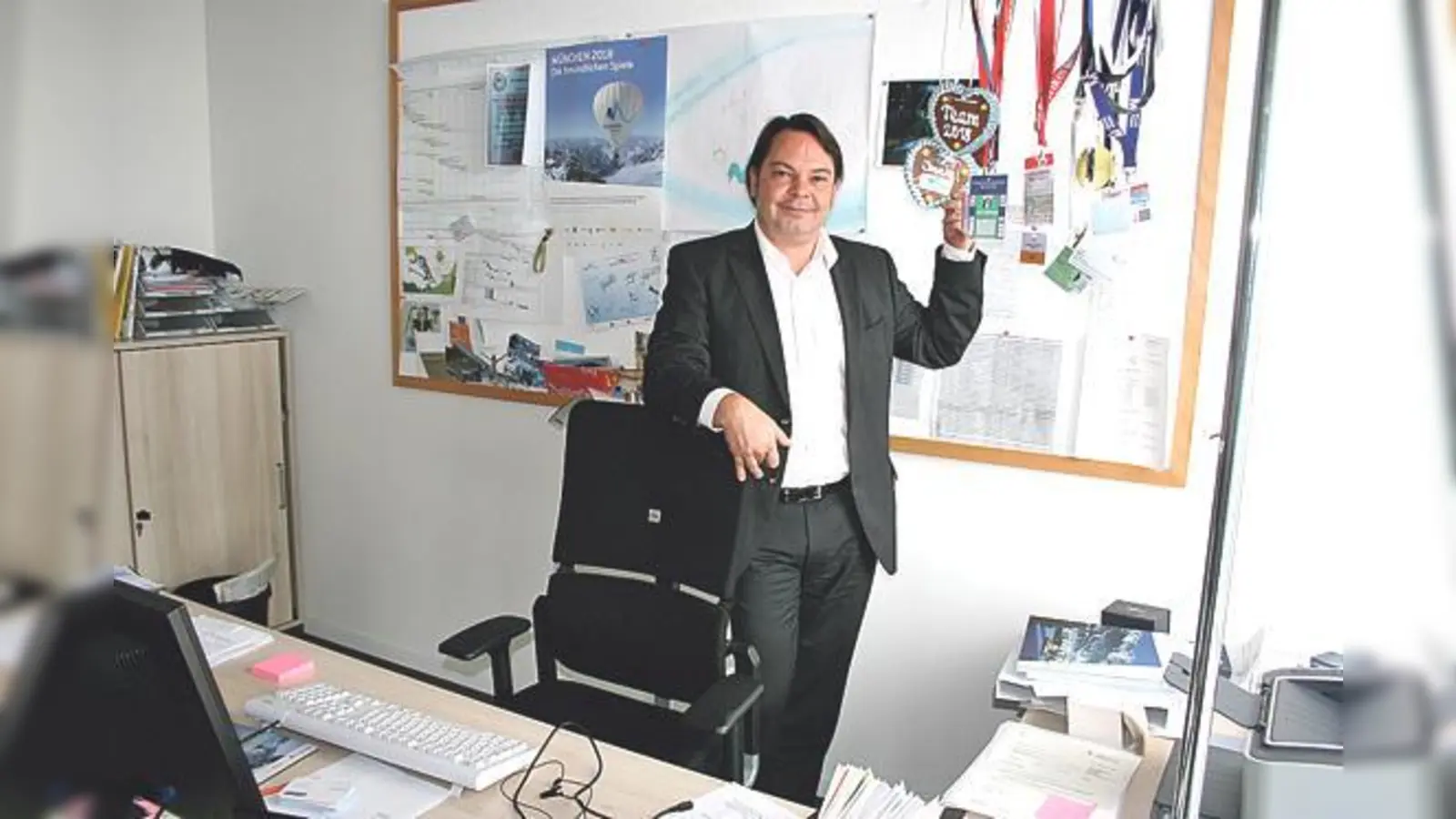 Jürgen Bühl ist noch Geschäftsführer der Münchner Olympia-Bewerbungsgesellschaft, die sich in den Räumen des Technologiezentrums befindet. 	 (Fotos: ws)