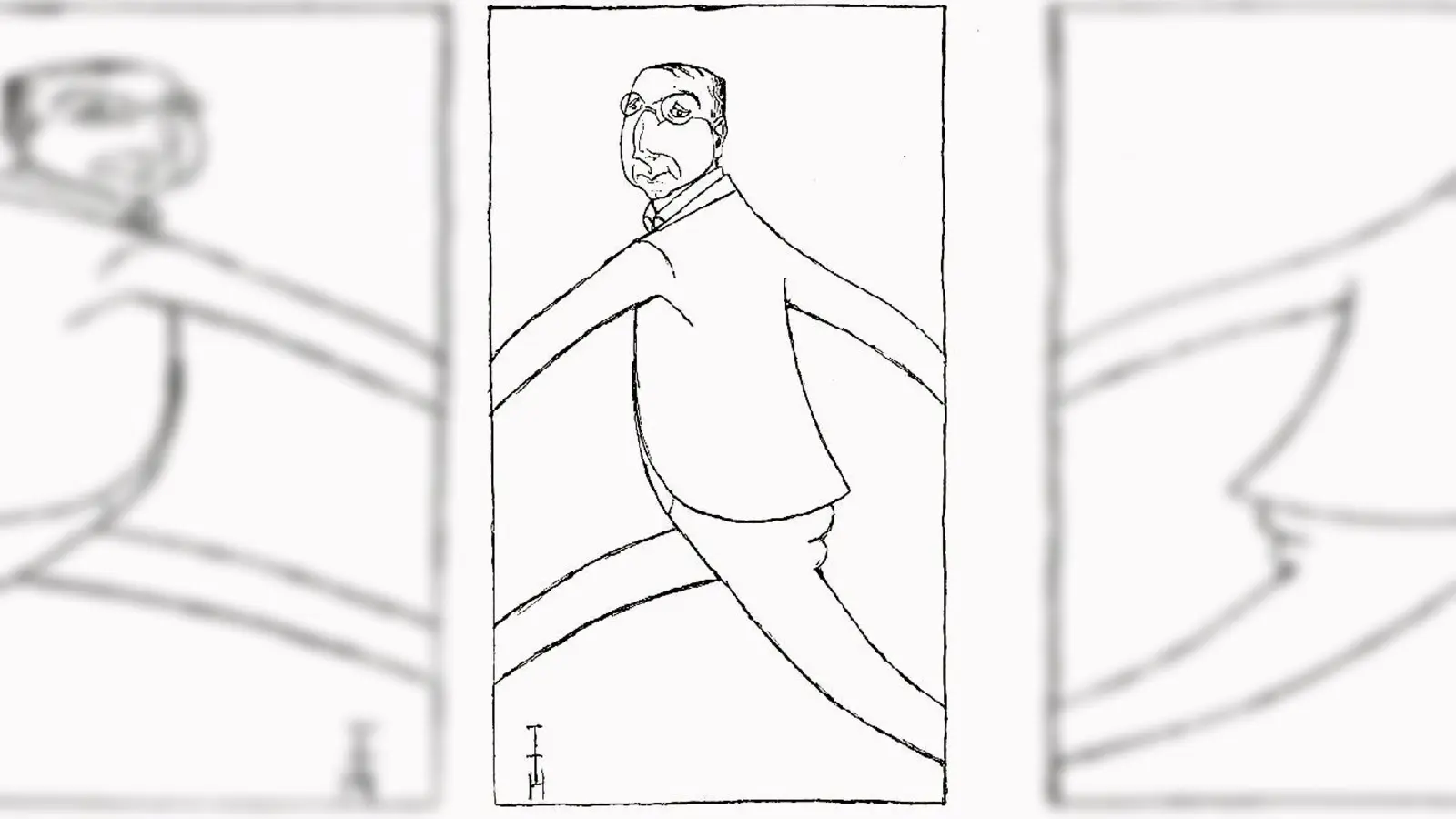 Albert Langen in einer Zeichnung. (Foto: VA)