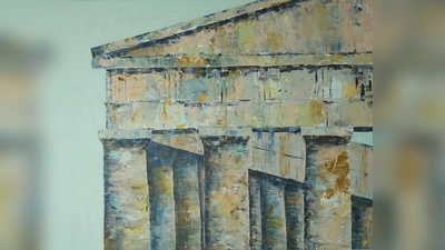 Ein Werk von Ludwig Steiger. Den Künstler interessieren fossile Reste antiker Monumentalbauten. (Foto: Steiger)