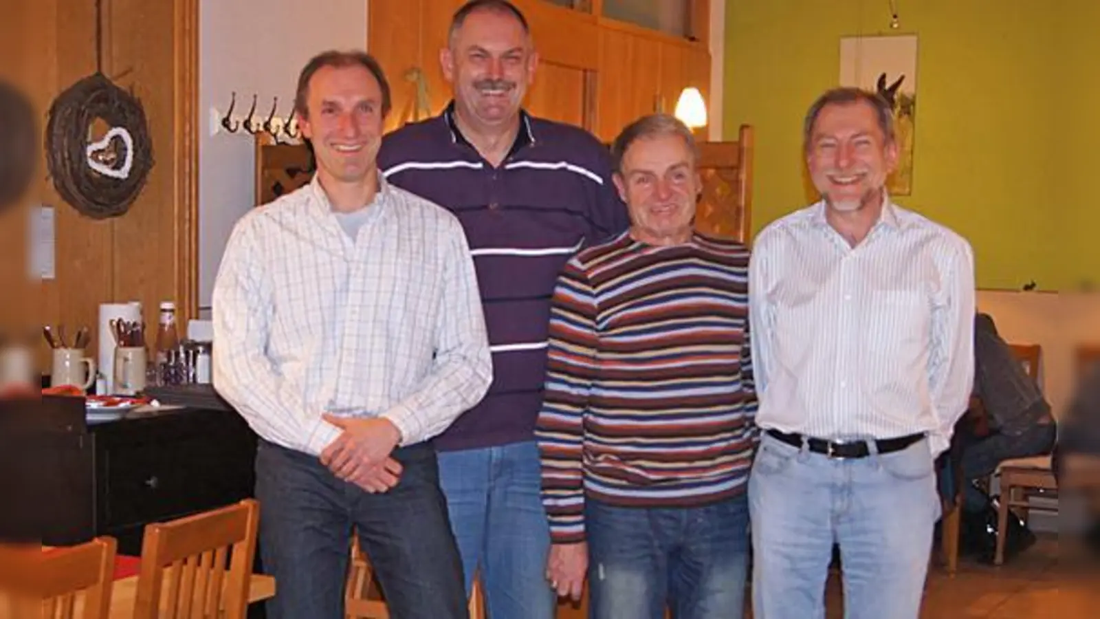 Der wiedergewählte Vorstand: Günter Sprenger, Ernst Stegmeier, Klaus Hugo und Robert Götz (v. l.). 	 (Foto: Verein)
