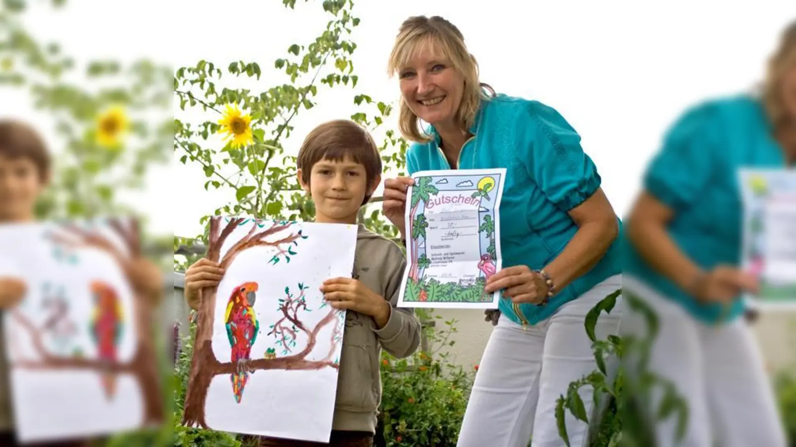 Emil Zwingel gewann beim Malwettbewerb vom Straßenfest.	 (Foto: Babette Mairoth-Voigtmann)