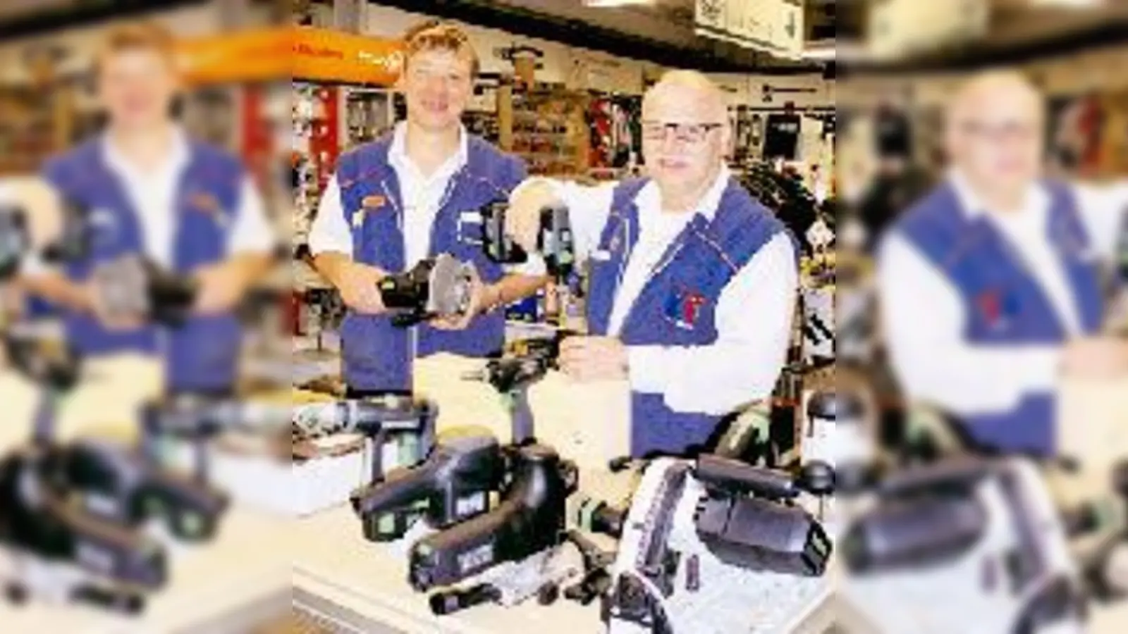 Klaus Rettenberger und Claudius Dietz empfehlen für alle Heimwerker Geräte von Festool. 	  (Foto: hw)