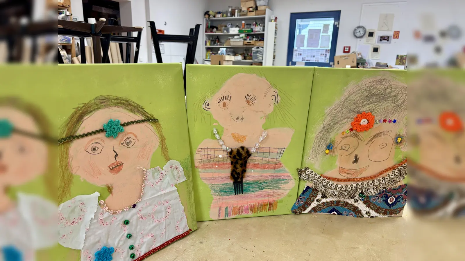 Wir sehen uns zur Vernissage. Die Porträts der Gautinger Grundschüler wandern für eine Ausstellung ins Rathaus. (Foto: Ulrike Seiffert)