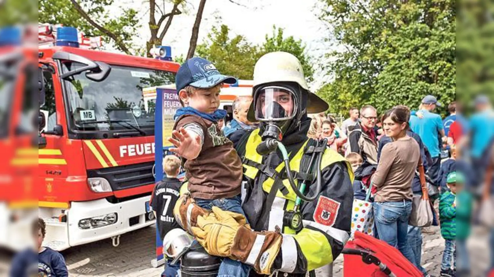 Beim Firetage-Festival am 23./24. April auf der Münchner Theresienwiese gibt es auch für die Kleinen ein buntes Mitmach-Programm.	 (Foto: Feuerwehr München)