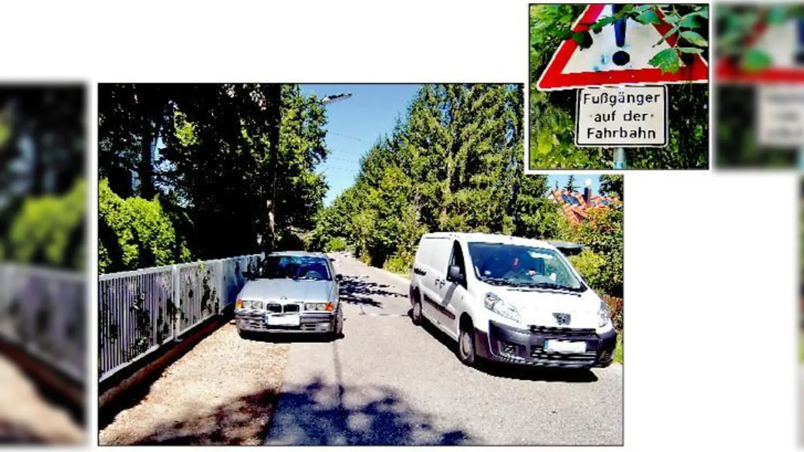 Die Anwohner wollten der Stadt keinen Grund verkaufen, daher ist der Ausbau mit Gehwegen zwischen Max-Nadler- und Brodersenstraße gescheitert. 	 (Fotos: hgb)