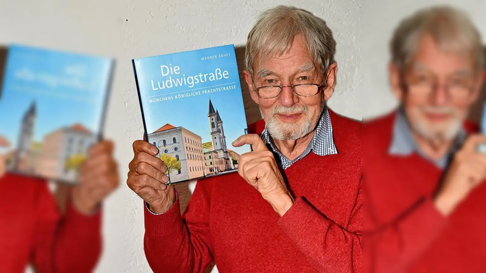 Werner Ebnet mit seinem Fotobuch über die Ludwigstraße.	 (Foto: privat)