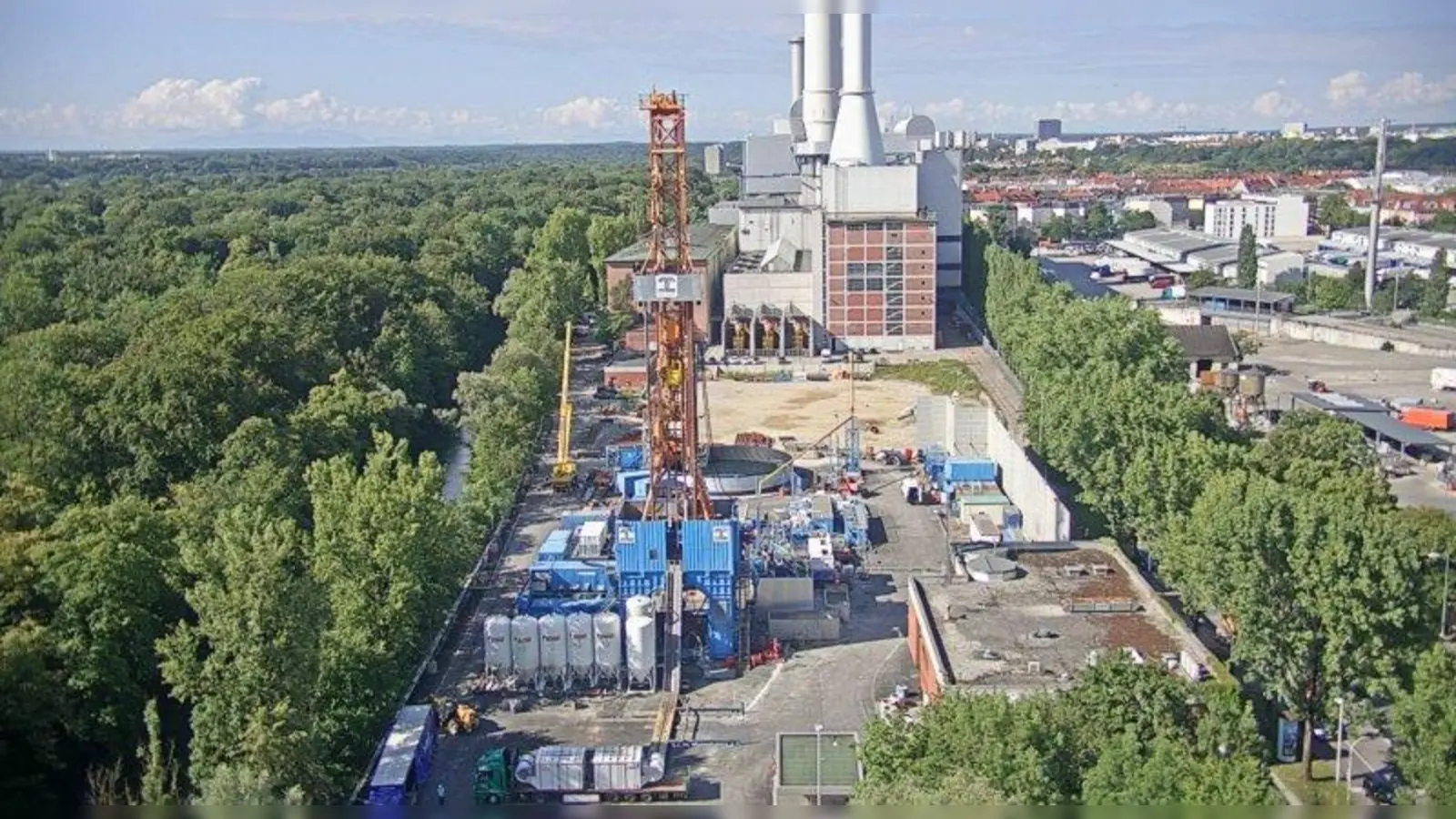 Die Geothermie-Bohrung Heizkraftwerk Süd. (Foto: SWM)