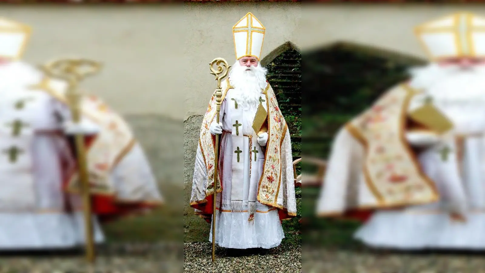 Konrad Zimmermann als Heiliger Nikolaus, der beim Jetzendorfer Wald-Christkindlmarkt auftreten wird.  (Foto: Doris Maierhofer)