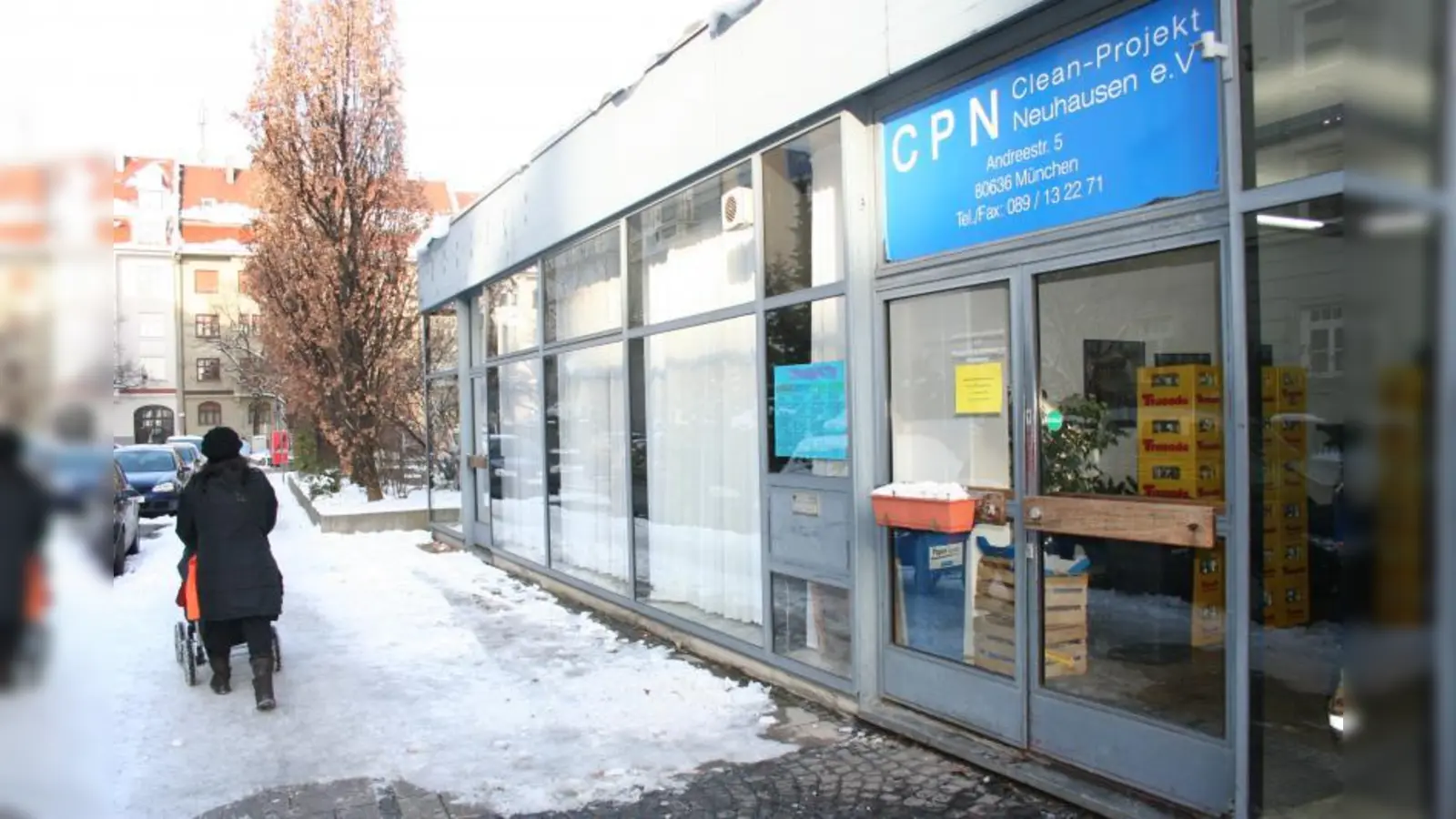 Das Clean Projekt Neuhausen ist seit 1996 in dem Flachbau an der Andréestraße 5 hinter dem Rotkreuzplatz beheimatet. (Foto: WS)