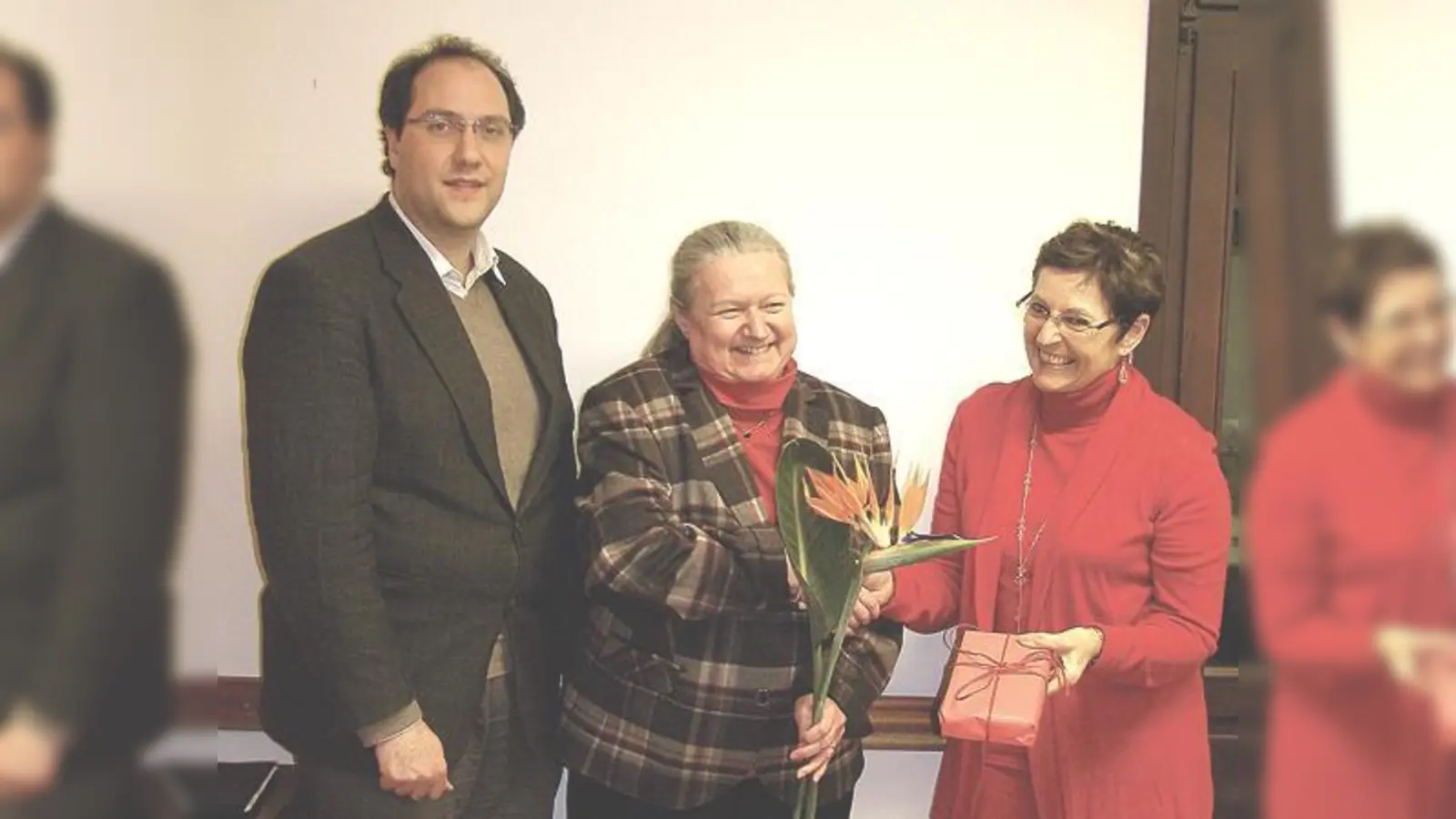 Margarethe Merk (M.) mit Pascal Fuckerieder und Christiane Schenk. 	 (Foto: VA)