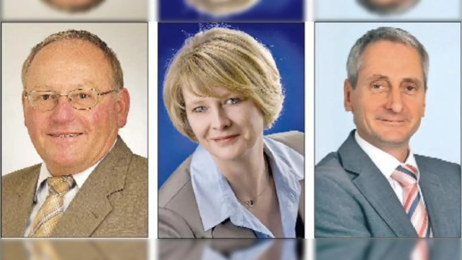 Josef Riemensberger, (CSU), Anette Martin (SPD), Otmar Dallinger (FW). (Fotos: Archiv/Privat)