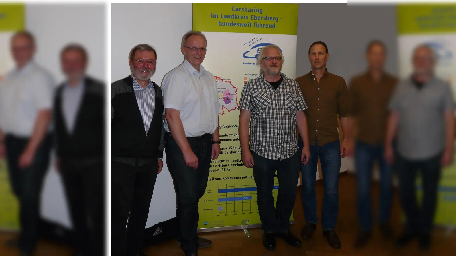 Klaus Breindl, Aßlings Bürgermeister Hans Fent, Ingo Kwisinski, und Konrad Eibl (v. li.). (Foto: VA)