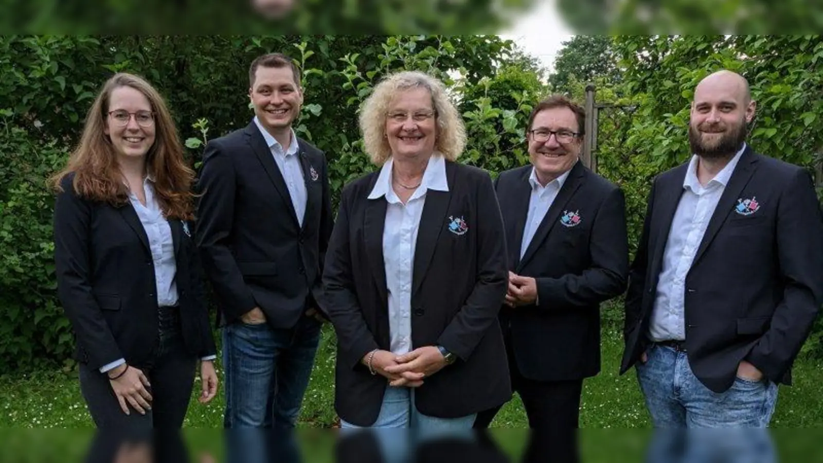 Der im Amt bestätigte Vorstand des Faschingsclubs Laim, im Bild von links: Nicole Kohler, Christian Beck, Christine Rygol, Rainer Meisinger und Robert Rygol. (Foto: FC Laim)