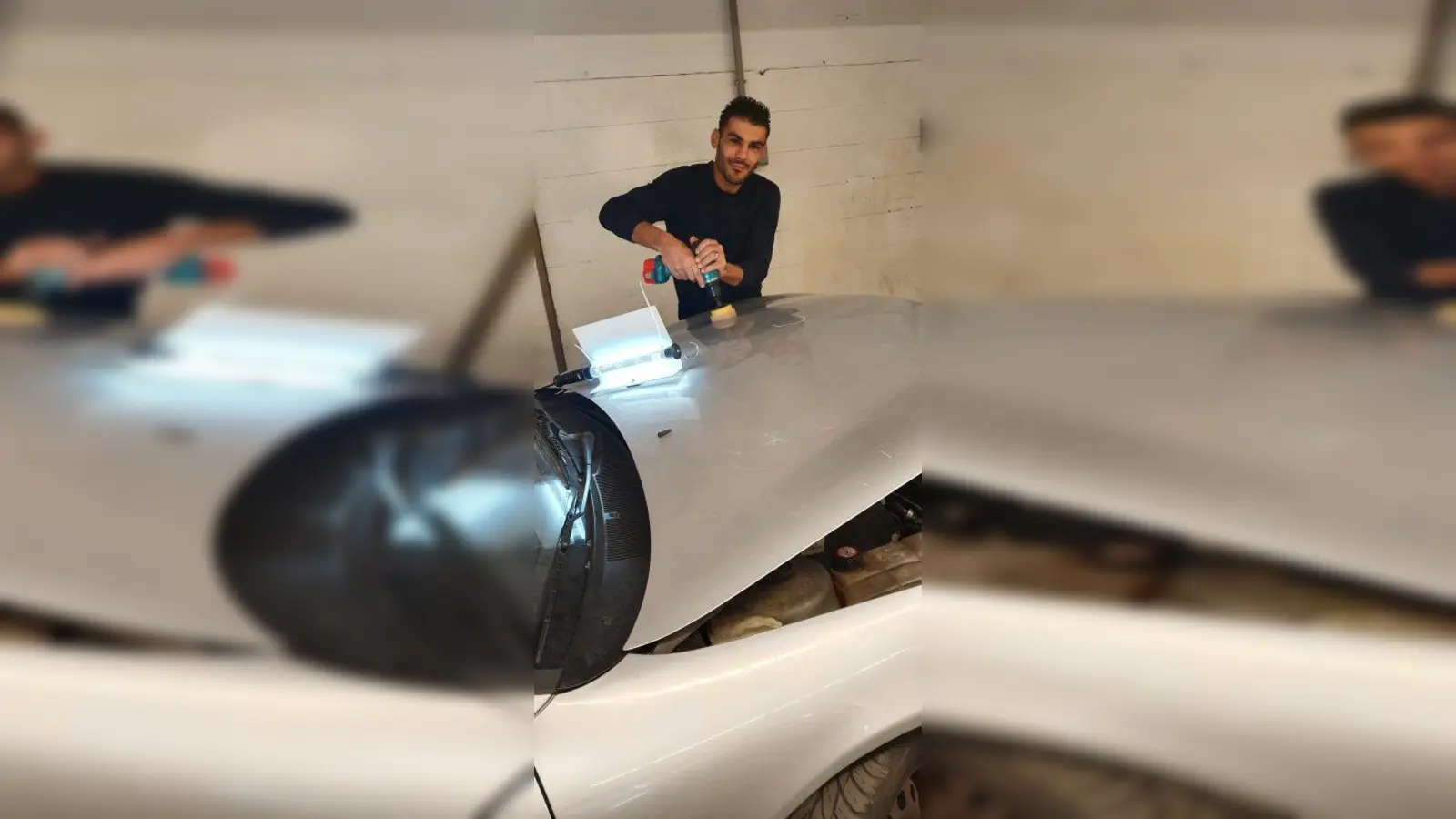 Feinschliff nach Dellenentfernung durch einen Teilnehmer. (Foto: Jobcenter)