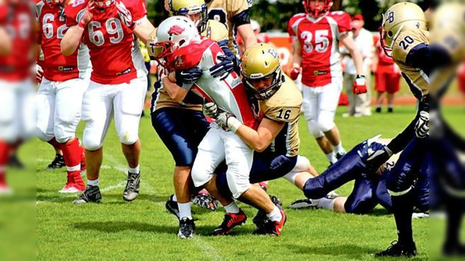 Die Defense hatte mit den Razorbacks alle Hände voll zu tun. 	 (Foto: Christiane Biegert)
