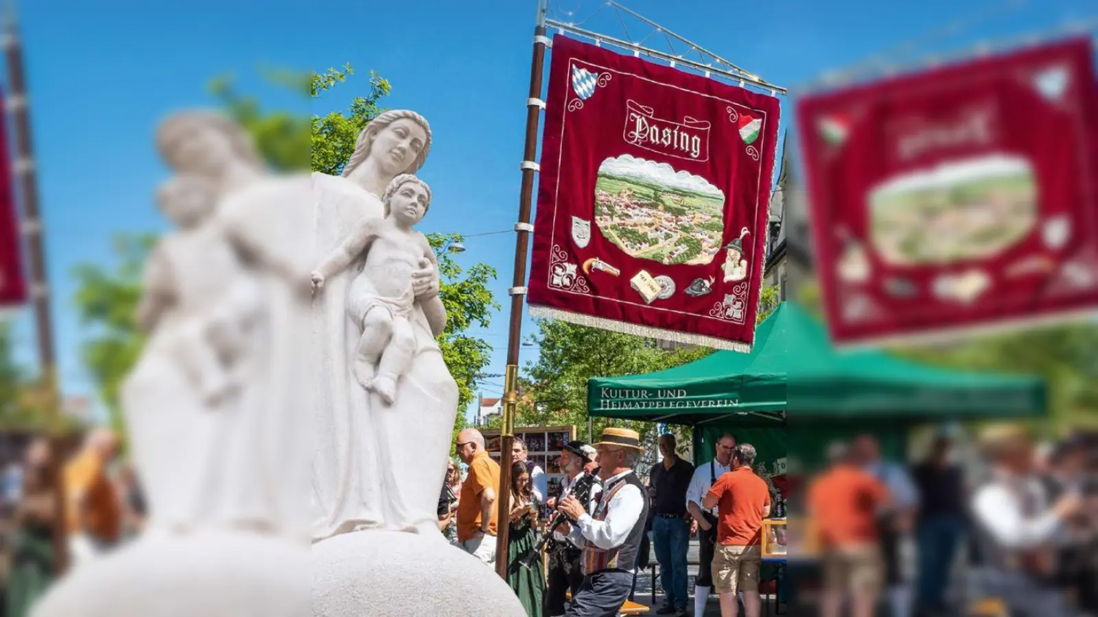 Die Pasinger feiern die Rückkehr ihres über 100 Jahre alten Marienbrunnens an seinen ursprünglichen Standort. (Foto: Kultur- und Heimatpflegeverein D’ Pasinger)