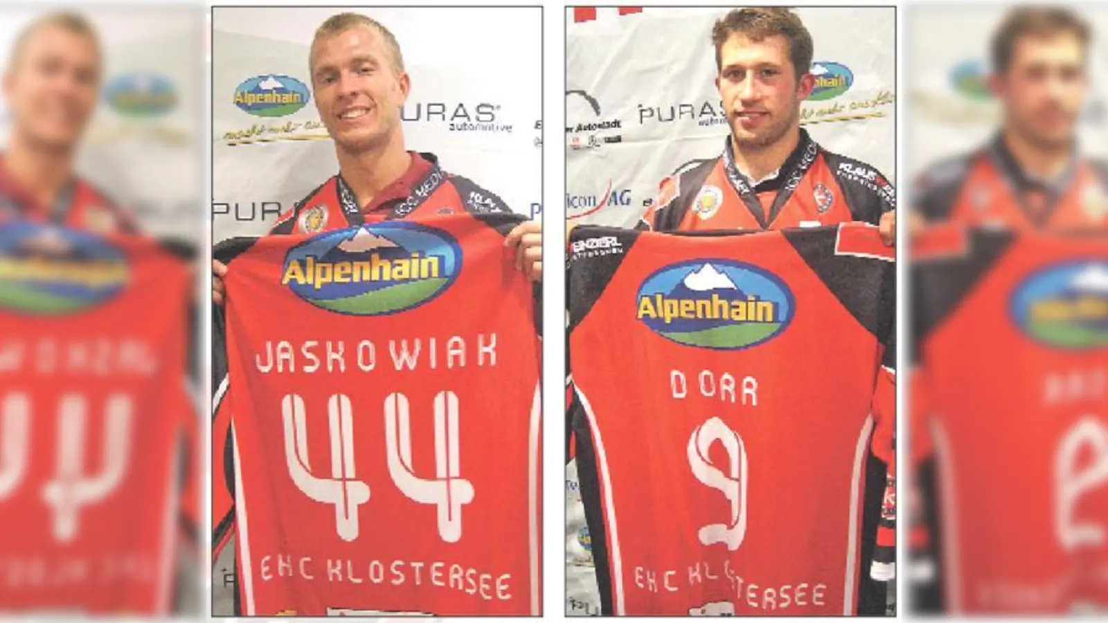 Der EHC Klostersee geht mit neuer US-Verstärkung in die Saison: Jüngst wurden Nick Jaskowiak und Michael Dorr (r.) in Grafing vorgestellt. 	 (Foto: smg)