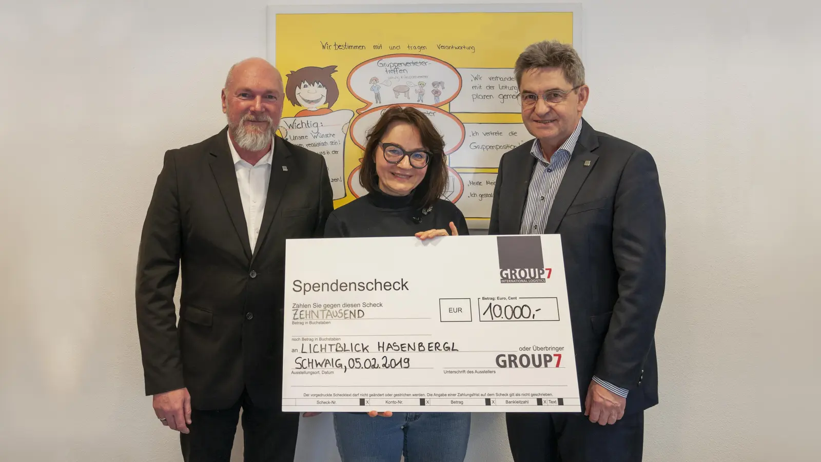 Eine Spende, die nicht alle tage kommt. 10.000 Euro gehen ins Hasenbergl. (Foto: GROUP7)