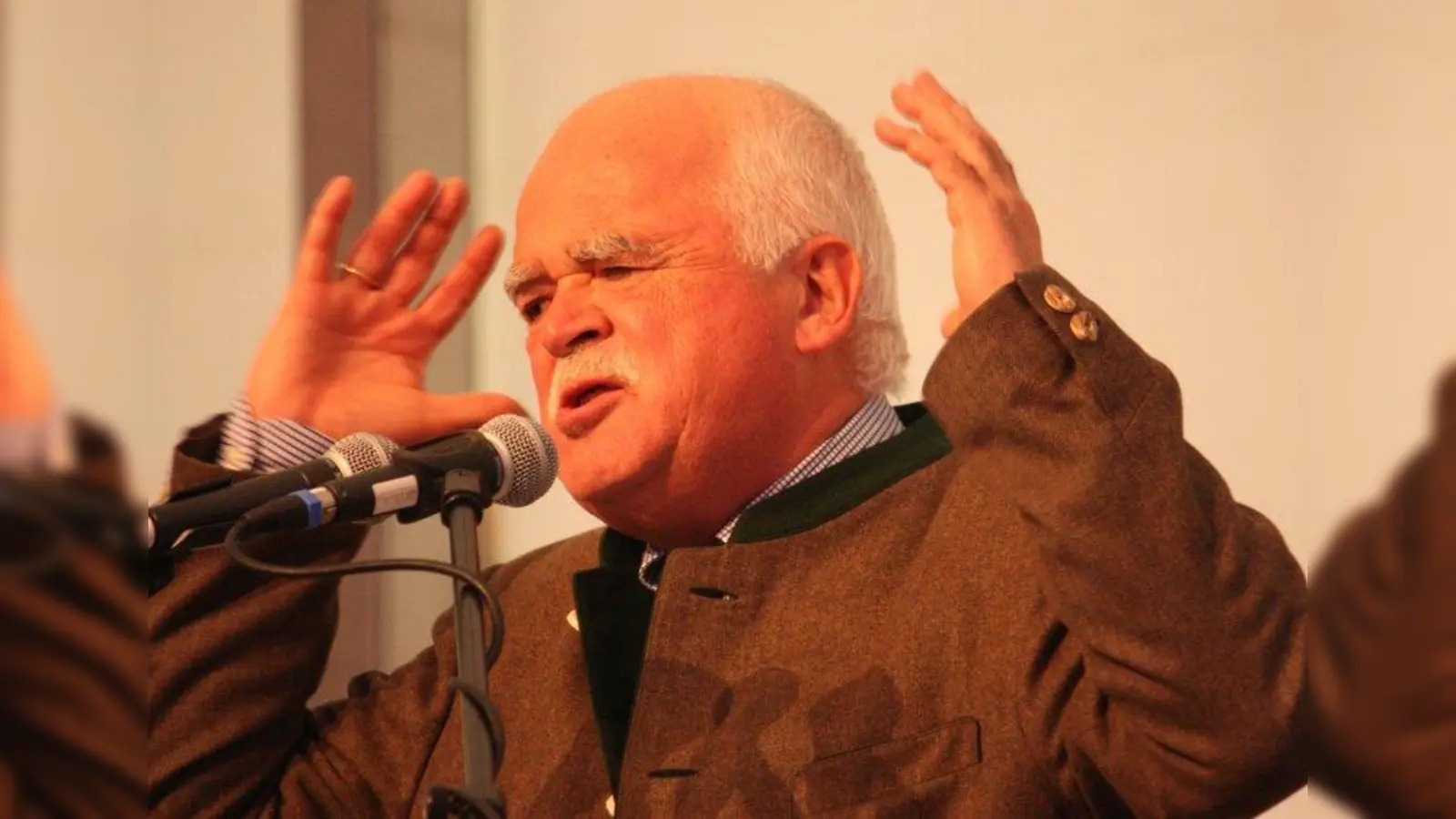 „Ja, es ist ein schwieriger Spagat!” sagte Peter Gauweiler am Haderner Dorffest 2014 über die EU. (Foto: job)