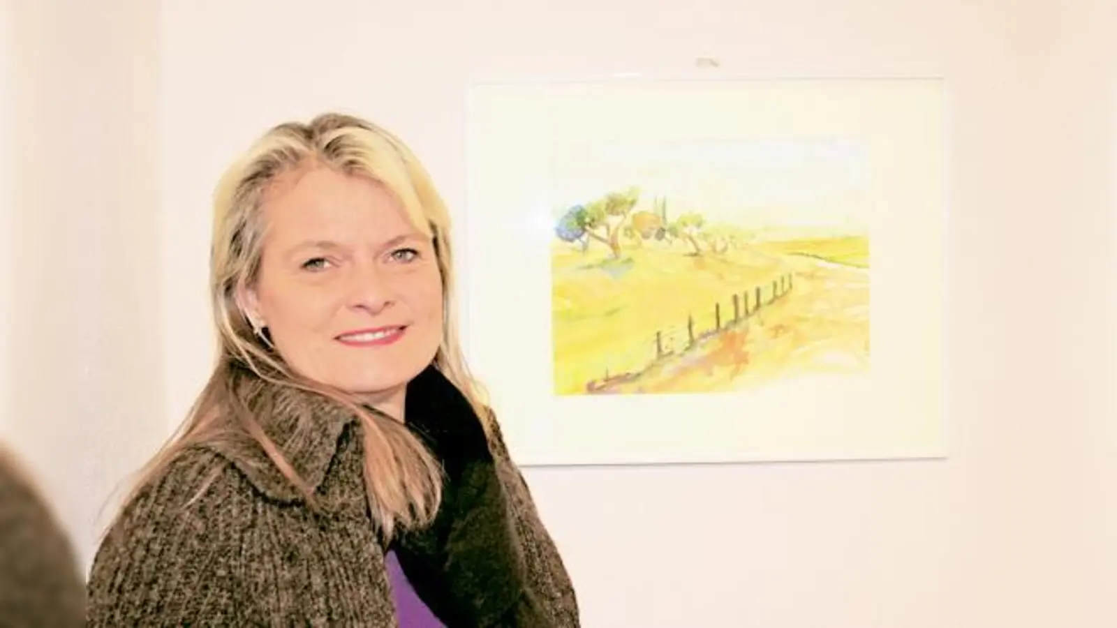 Zeigte ihre mediterranen Aquarelle im Alten Gefängnis: Die Hallbergmooserin Inez Eckenbach.	 (Foto: Privat)