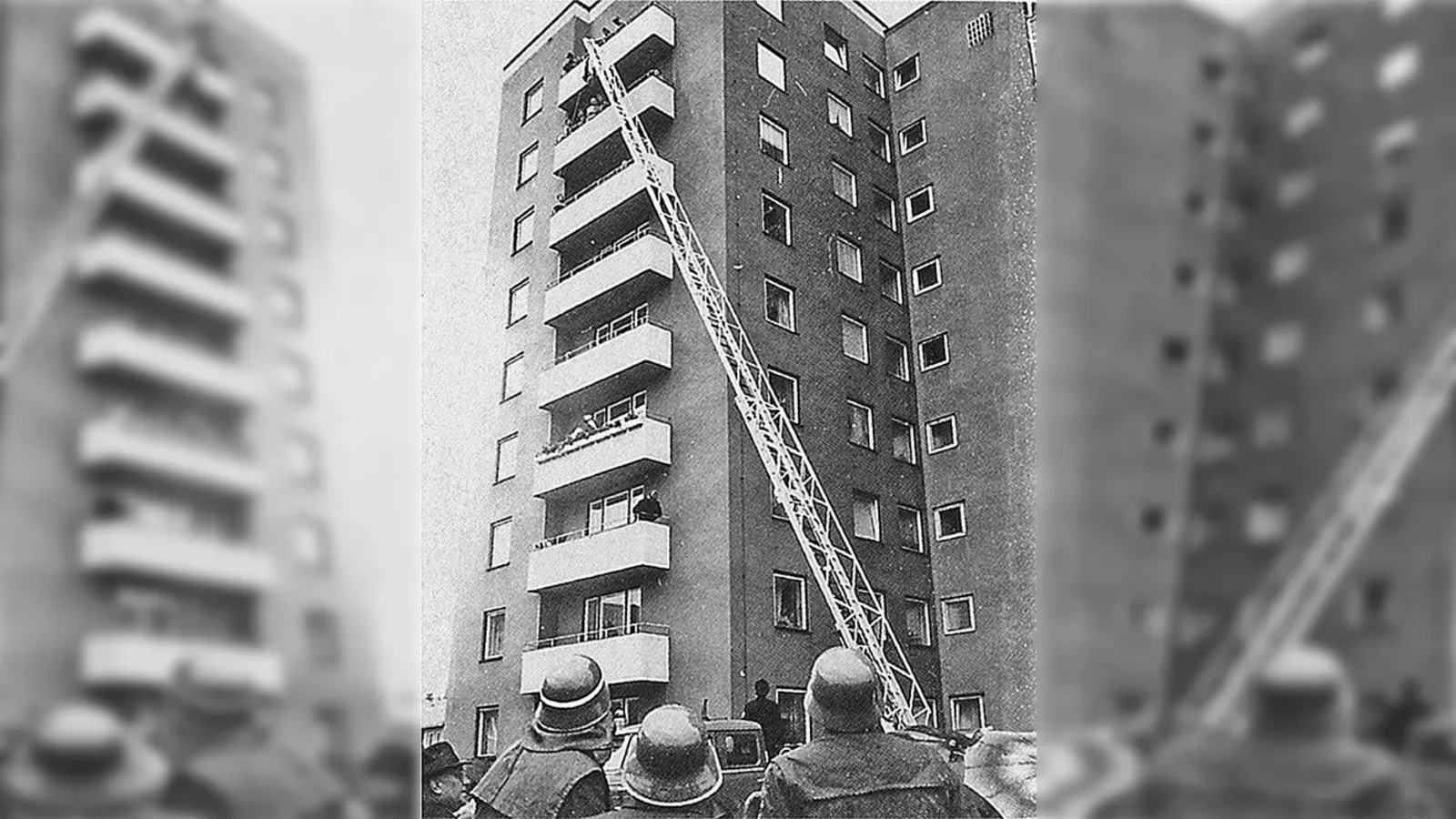 Die Baugenehmigung für das erste Hochhaus 1959 an der Beethovenstraße hing von der Anschaffung einer entsprechend hohen Leiter ab.   (Foto: Gemeinde)