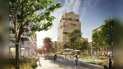 So könnte das neue Quartier am Bahnhof nach der Umstrukturierung einmal aussehen.  (Foto: steidle architekten)