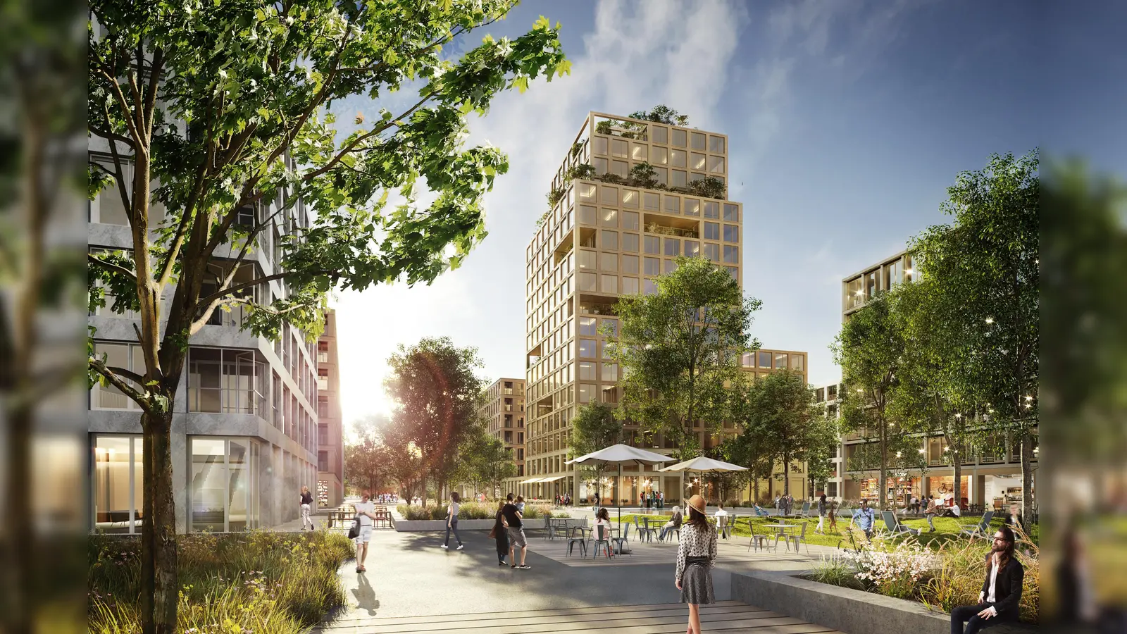 So könnte das neue Quartier am Bahnhof nach der Umstrukturierung einmal aussehen.  (Foto: steidle architekten)