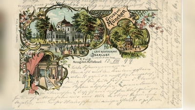 So begann es: Das Café Isarlust auf einer Postkarte von 1899. (Foto: Archiv des Deutschen Alpenvereins, München.)