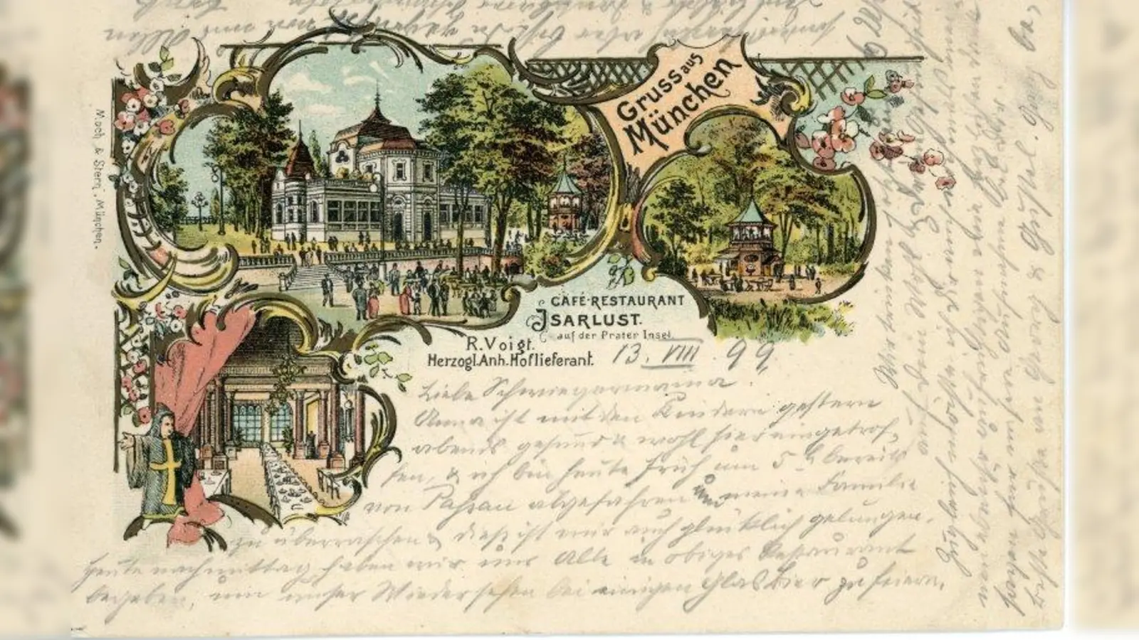 So begann es: Das Café Isarlust auf einer Postkarte von 1899. (Foto: Archiv des Deutschen Alpenvereins, München.)