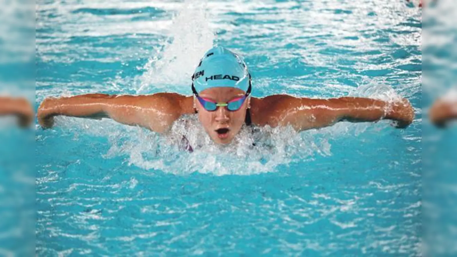 Amelie Zachenhuber fliegt im Schmetterlingstil mehr übers als durchs Wasser. Die Folge: Zeiten, mit denen sie die Konkurrenz auf Distanz hält.	 (Foto: privat)