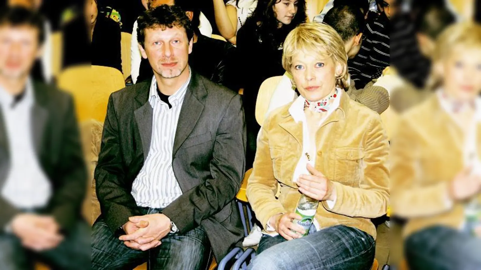 Vereint in der Sache: Lehrer und Projektleiter Heinz Preßl neben der Schauspielerin Barbara Rudnik, der Schirmherrin des Film-Workshops.	 (Foto: wei)