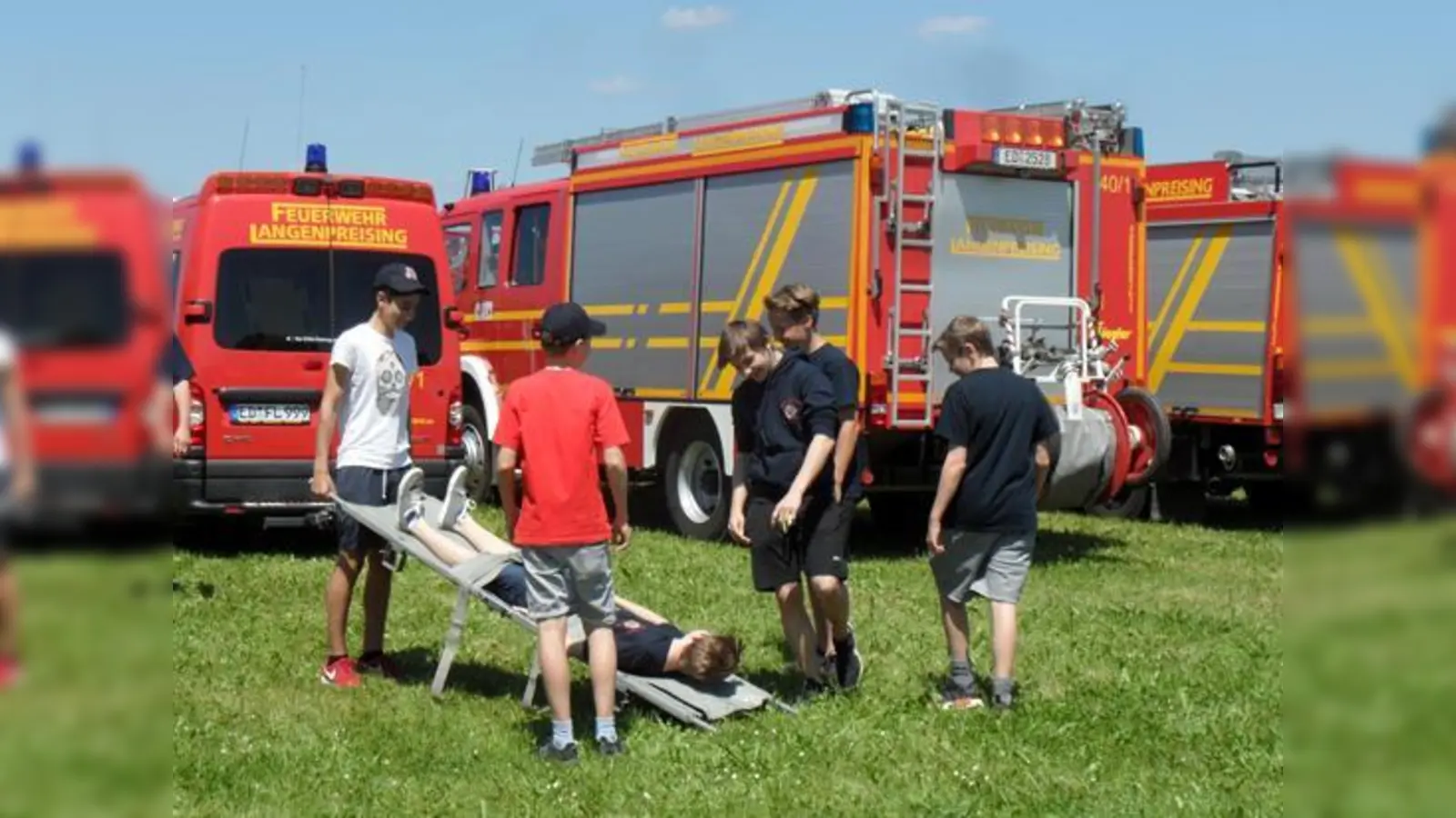 Gaudi darf sein bei der Jugendfeuerwehr, wie hier am Rand des Kreisfeuerwehrtages in Langenpreising. Aber schon mit sechs Jahren? Das wurde kritisch gesehen.	 (Foto: kw)