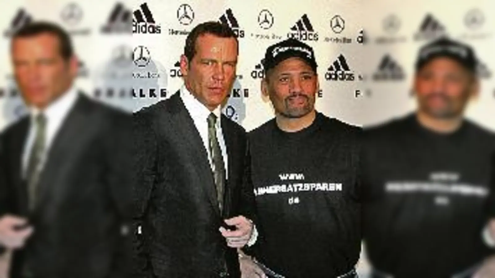 Gentleman und  (Foto: Unterschiedlicher könnten die Kontrahenten kaum sein. Trotzdem kam kaum Kampf-Stimmung auf, bei ihrer letzten Begegnung vorm Fight. wei)