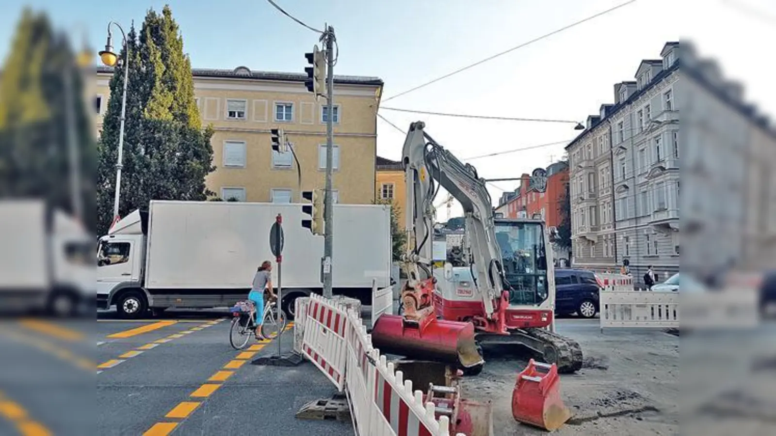 Die Kreuzung zwischen Prinzregentenstraße und Ismaninger Straße ist aktuell sehr unübersichtlich. In der Vorwoche hat hier ein Lastwagen einen Kinderwagen erfasst.	 (Foto: bs)