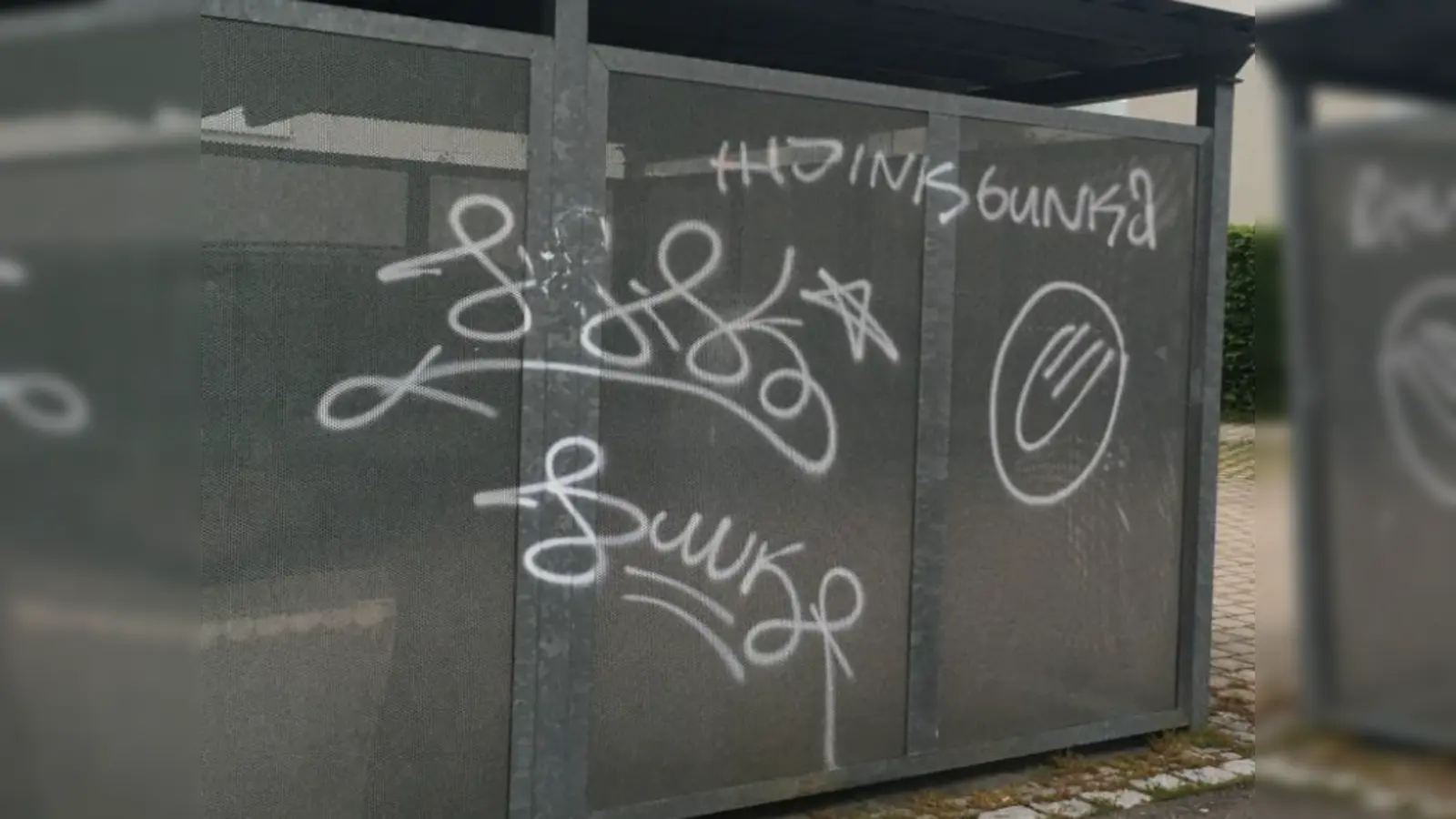 Graffiti-Schmierereien in Lohhof. (Foto: Polizei)