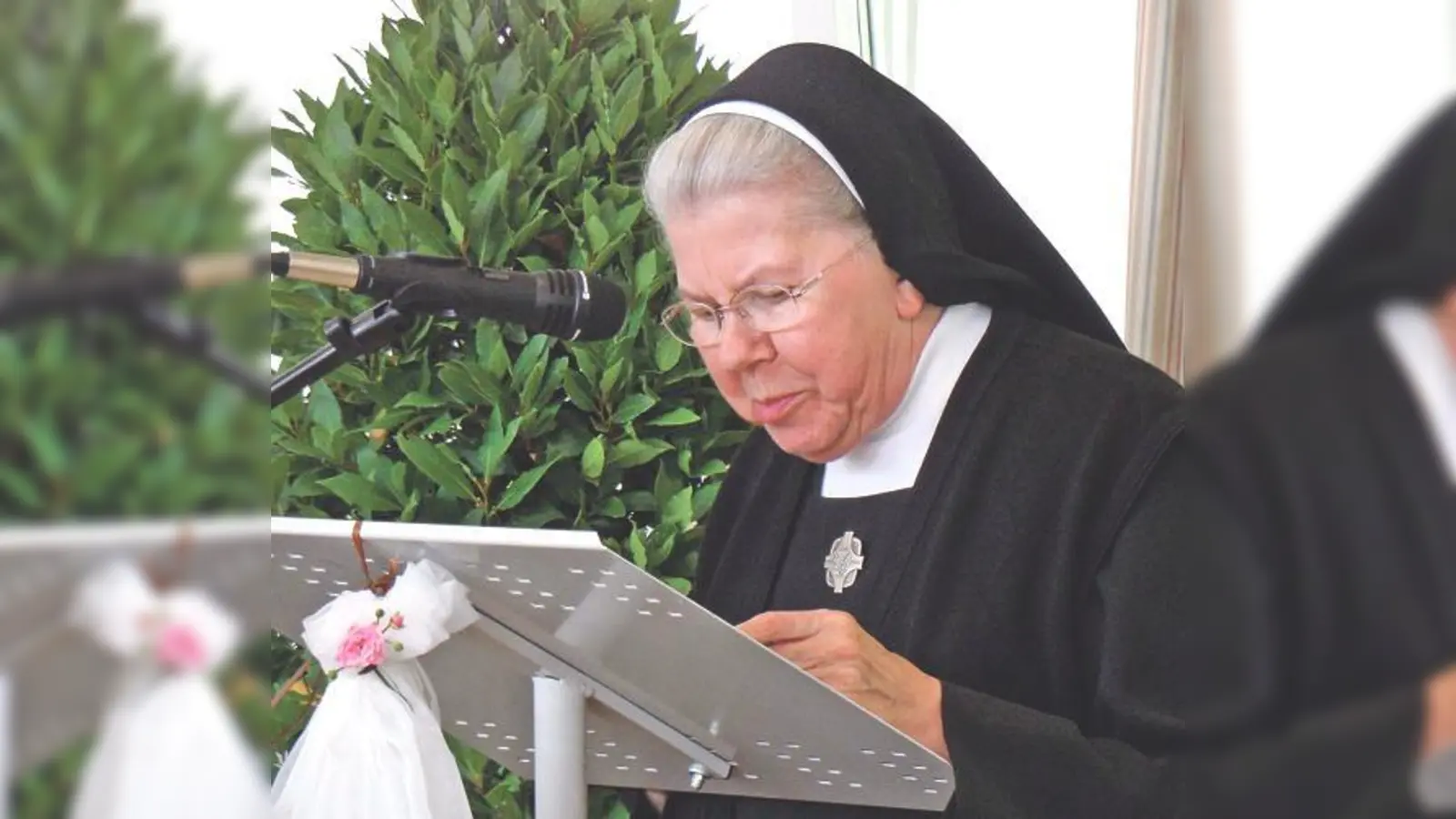 Beeindruckende Abschiedsrede: Generaloberin Hiltrud Baumer bei der Auflösung des Konvents der Mallersdorfer Schwestern in Wartenberg. 	 (Foto: sy)