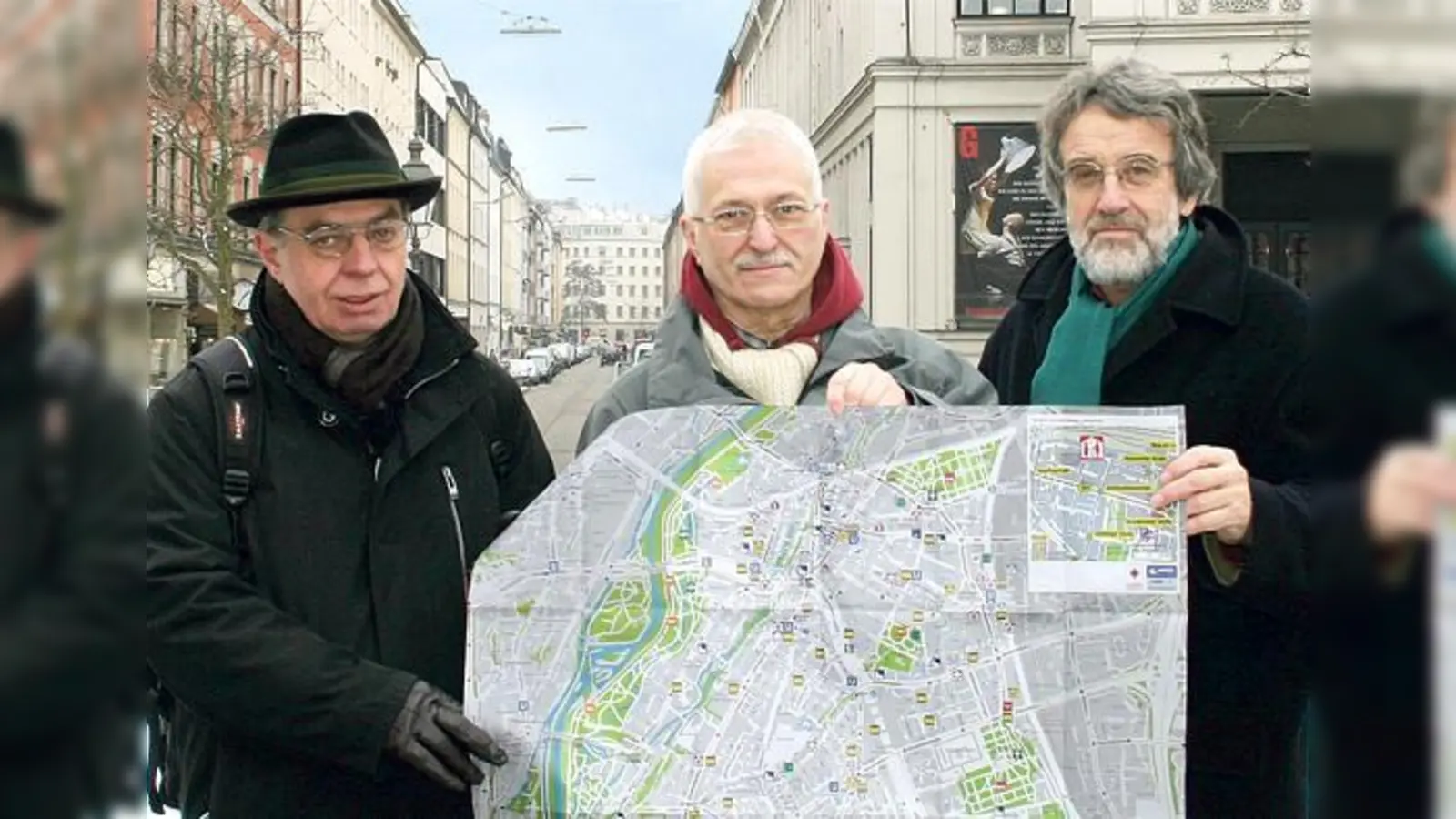 Peter Körner, Theo Kempf und Wolfgang Püschel (v. l.) wollen den Stadtteilplan für Senioren für die Innenstadt. Vorbildcharakter hat der »Erstling« für die Stadtteile Ober- und Untergiesing und Harlaching.	 (Foto: scy)