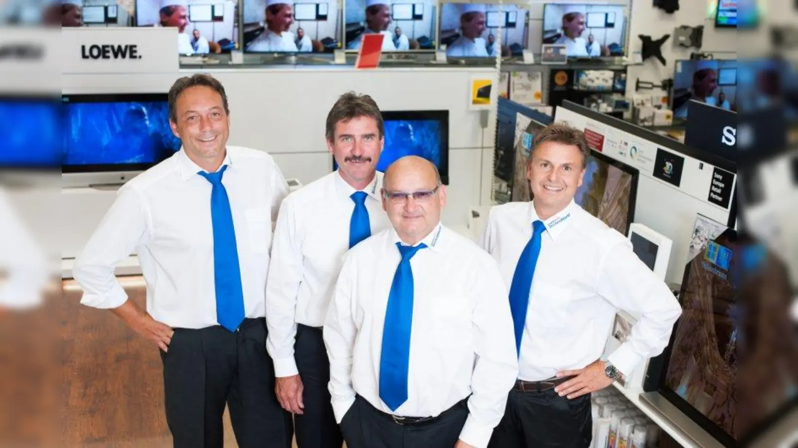Siegfried Müller, Ralph Furtner, Paul Randolf und Peter Melzl, Geschäftsführer und Gründer der expert TechnoMarkt-Gruppe (von links). (Foto: expert TechnoMarkt)