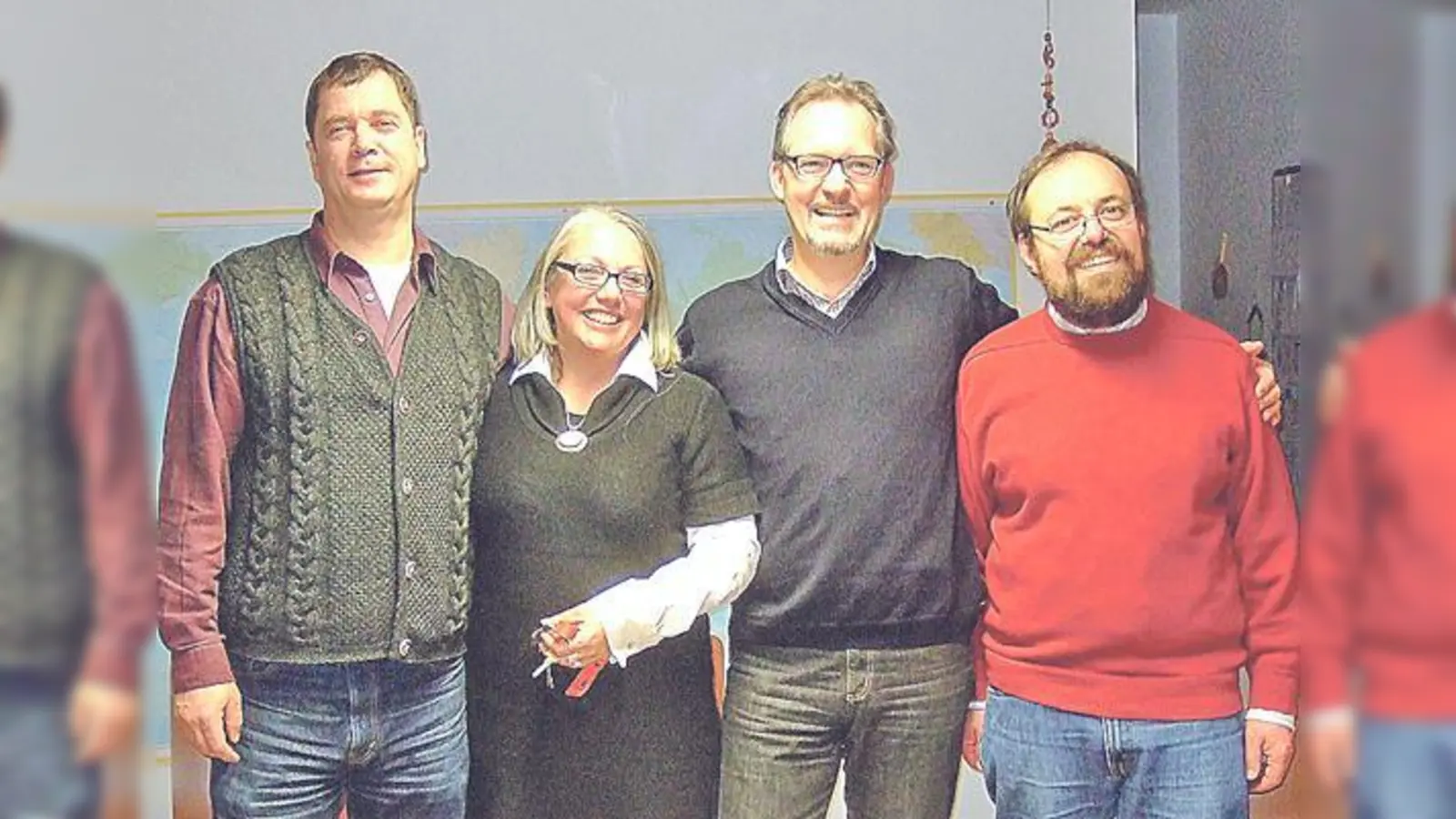 Der neue Vorstand der Grünen (v. l.) Carl Schall,  Michaela Haas, Peter Block, Rudolf Spinnler.  	 (Foto: aba)