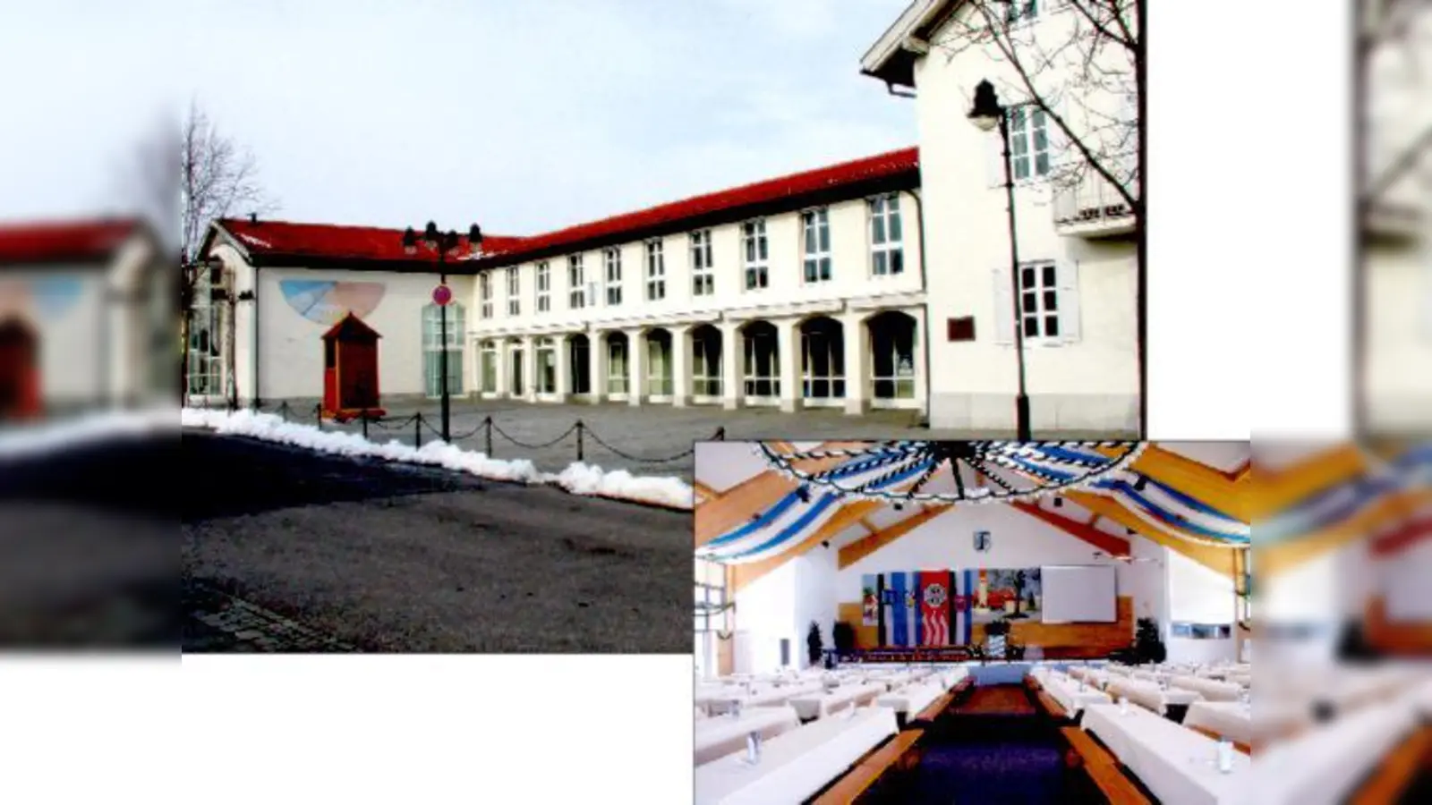 Viel Raum für die Kultur gibt es in Aschheim: oben das Kulturelle Gebäude mit einem Saal für bis zu 250 Zuschauer, rechts der Feststadl für Veranstaltungen mit über 600 Besuchern.	 (Foto: Aschheim)