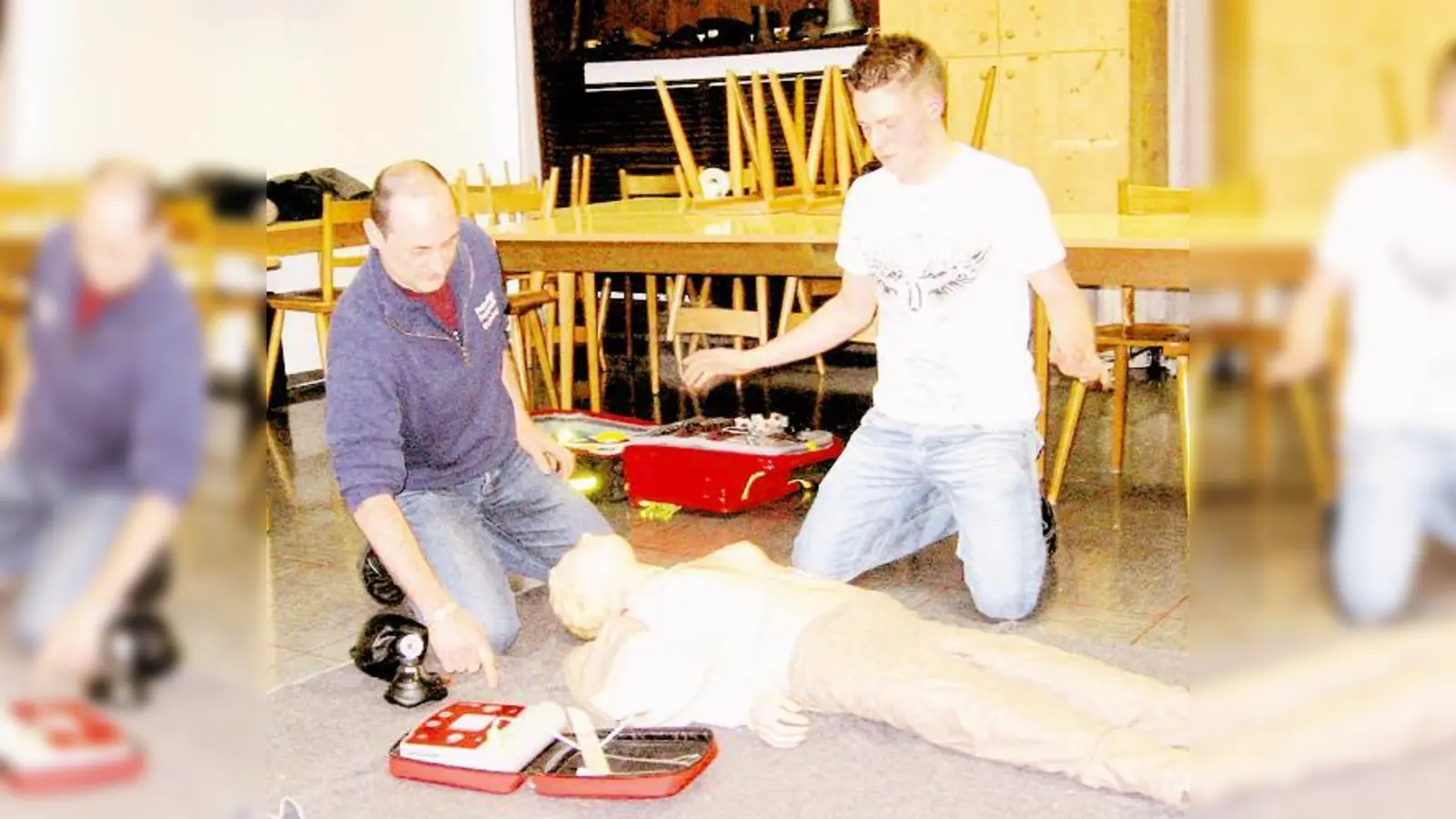 Teilnehmer des Lehrgangs beim »Reanimationseinsatz«.	 (Foto: VA)