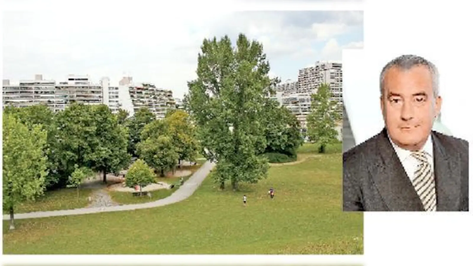 Hier, südlich der Connollystraße im Olympischen Dorf, könnte der Gedenkraum für das Olympia-Attentat 1972 entstehen, den Kultusminister Dr. Ludwig Spaenle (kl. Bild) sehr begrüßt. 	 (Fotos: ws/Archiv)