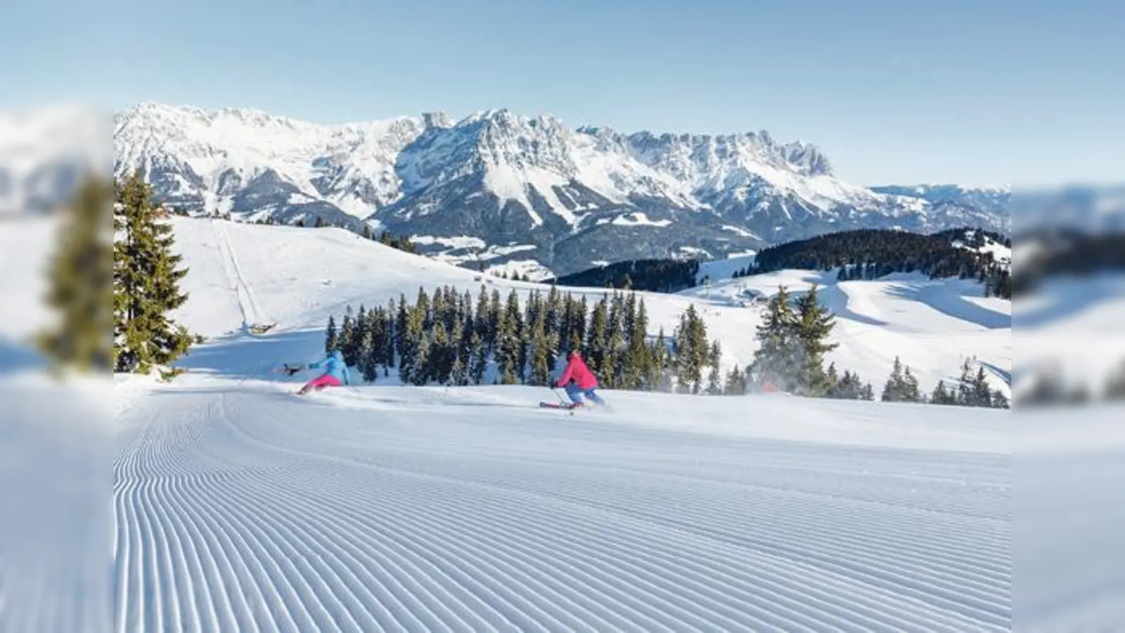 Während in München beinahe schon Frühling ist, können Wintersportfans in nur etwa einer Autostunde Entfernung in der SkiWelt Wilder Kaiser  Brixental irrsinnigen Skispaß genießen.	 (Foto: SkiWelt Wilder Kaiser  Brixental, Christian Kapfinger)