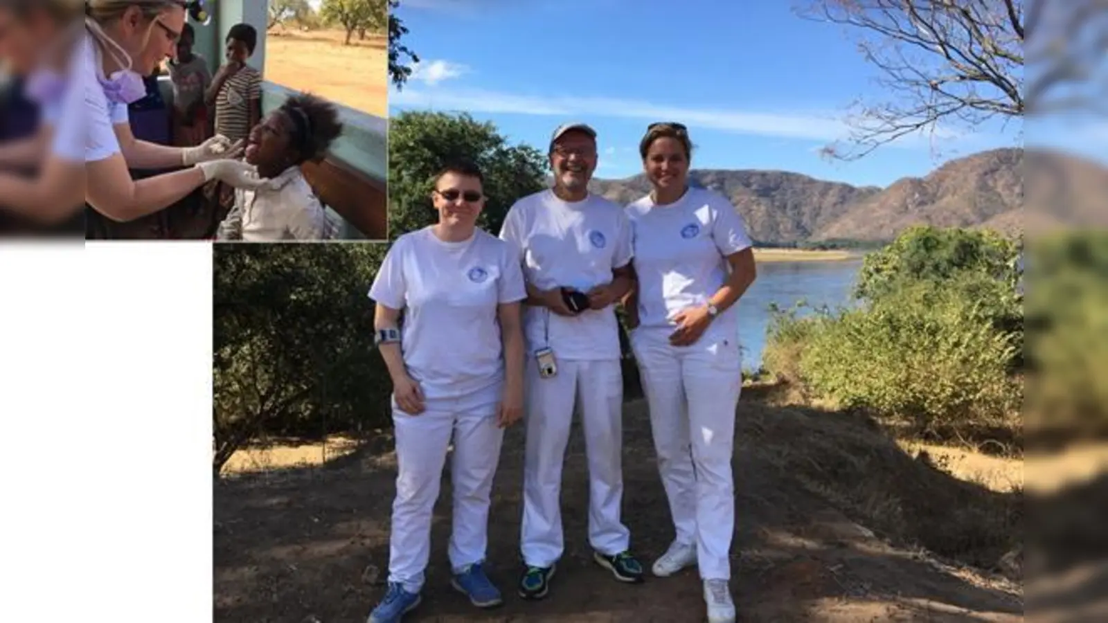 Die Unterschleißheimerin Hanne Kälbli (l.) und der Würzburger Dr. Wolfgang Henke, (m.) griffen Dr. Tina Killian (r.) unter die Arme. Dr. Killian freut sich, dem schönen Land im Süden Afrikas ein kleines Stück zur Verbesserung geholfen zu haben.  (F: priv.)