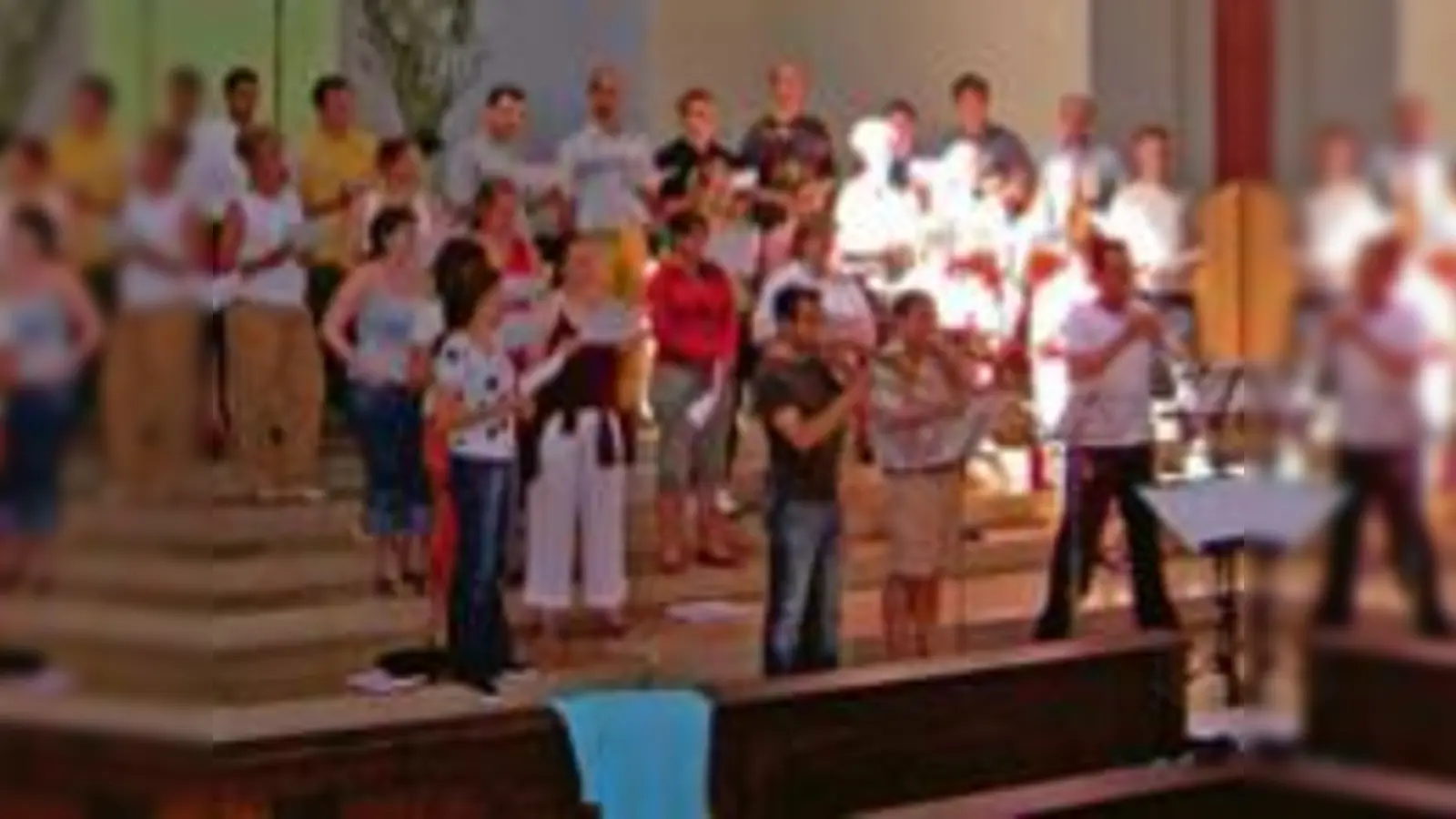 Der Chor »Rhythm of Life« und das Bläserensemble »Quintetto Canzona« bei der Probe zu ihrem vorerst letzten Programm in dieser Besetzung.	 (Foto: Privat)