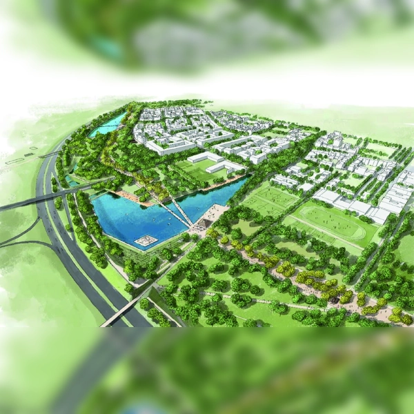 Der Landschaftspark Freiham mit den geplanten Badeseen. (Foto: LHM/Planungsreferat)