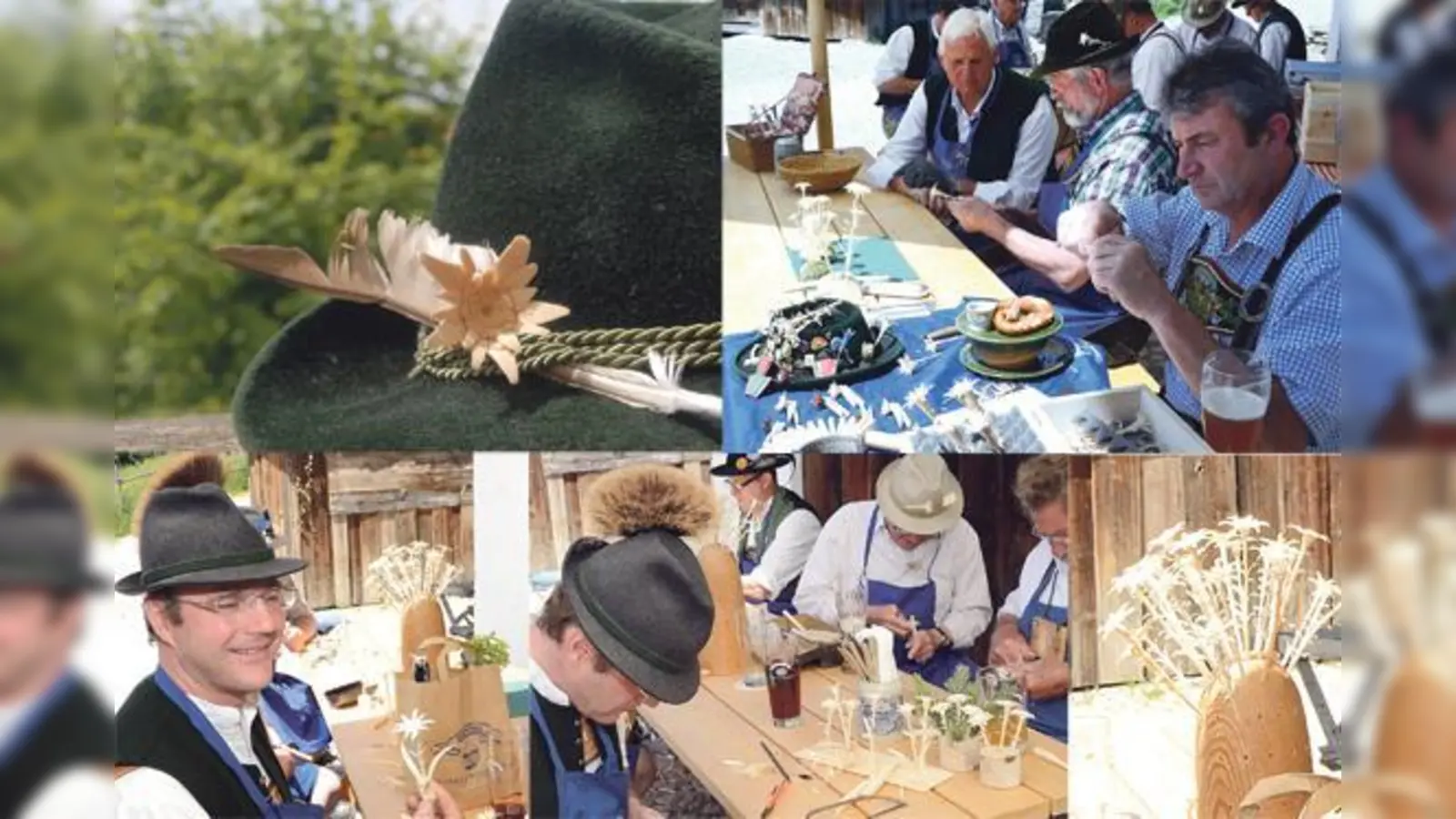 Ein geschnitztes Edelweiß schmückt jeden Trachtenhut. 	 (Foto: Sebastian Schlagenhaufer/Dieter Schnöpf)